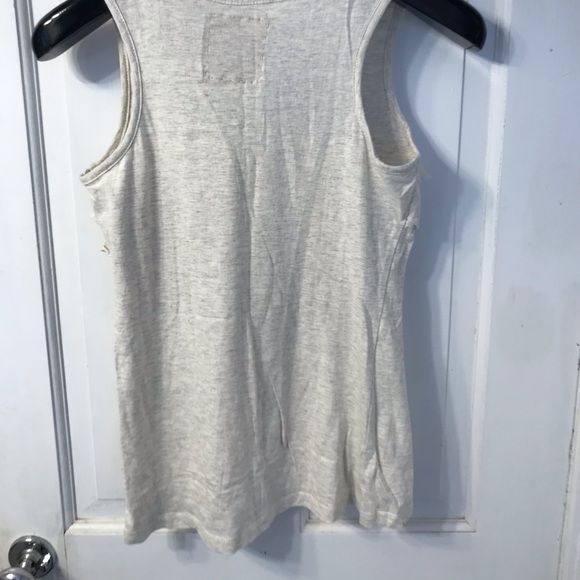 Project Alabama ruffled gauze tank top S heathered oatmeal/gray - Picture 3 of 4